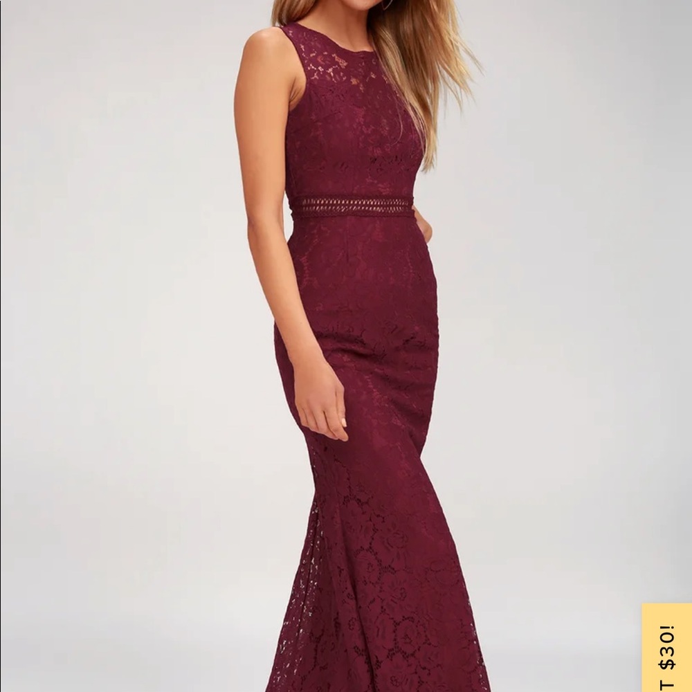 Lace burgundy dress